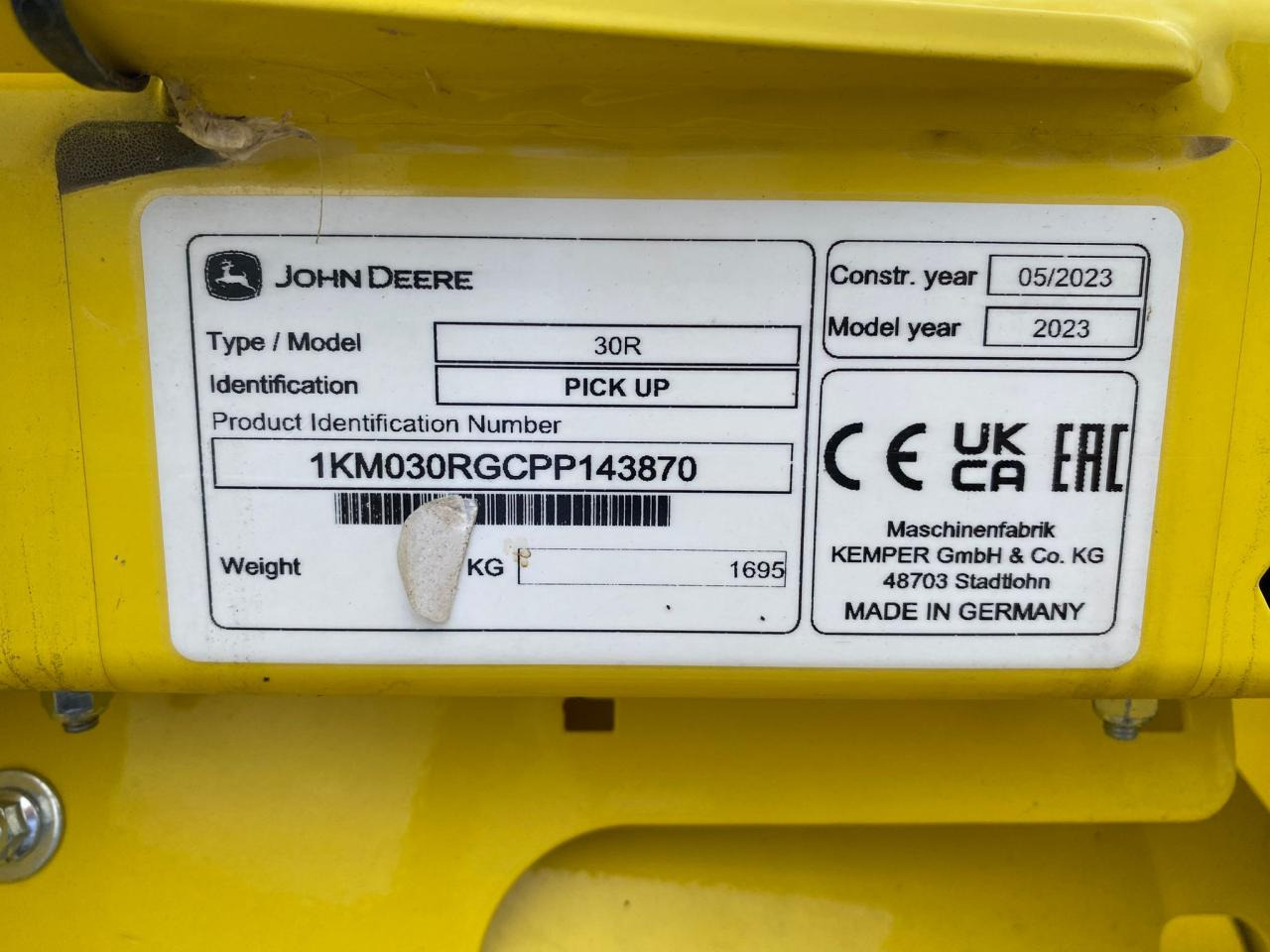 John Deere 30R - Silaj makinesi aksesuarları: fotoğraf 5 John Deere 30R - Silaj makinesi aksesuarları: fotoğraf 5