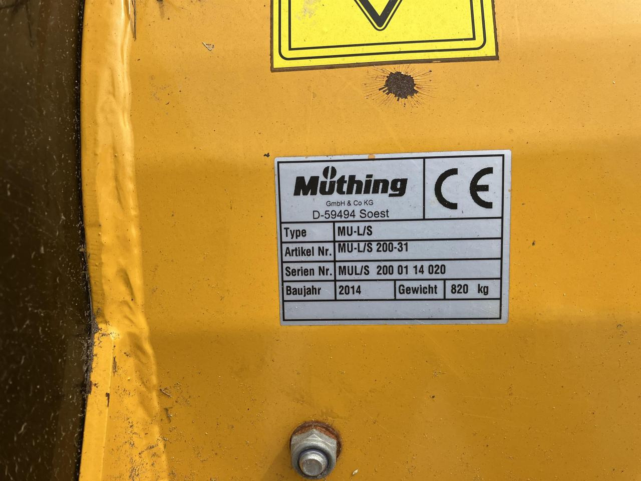 Müthing MU-L/S 200-31 - Sap parçalama makinası: fotoğraf 4 Müthing MU-L/S 200-31 - Sap parçalama makinası: fotoğraf 4