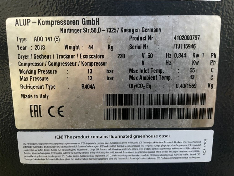 Alup ADQ 141 luchtdroger 2.350 L/min. 14 Bar - Hava kompresörü: fotoğraf 4 Alup ADQ 141 luchtdroger 2.350 L/min. 14 Bar - Hava kompresörü: fotoğraf 4