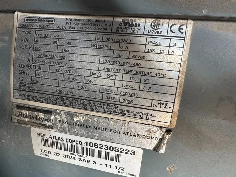 Elektrikli jeneratör Atlas-Copco QAS 38 Yanmar Mecc Alte Spa 40 kVA Silent generatorset: fotoğraf 10