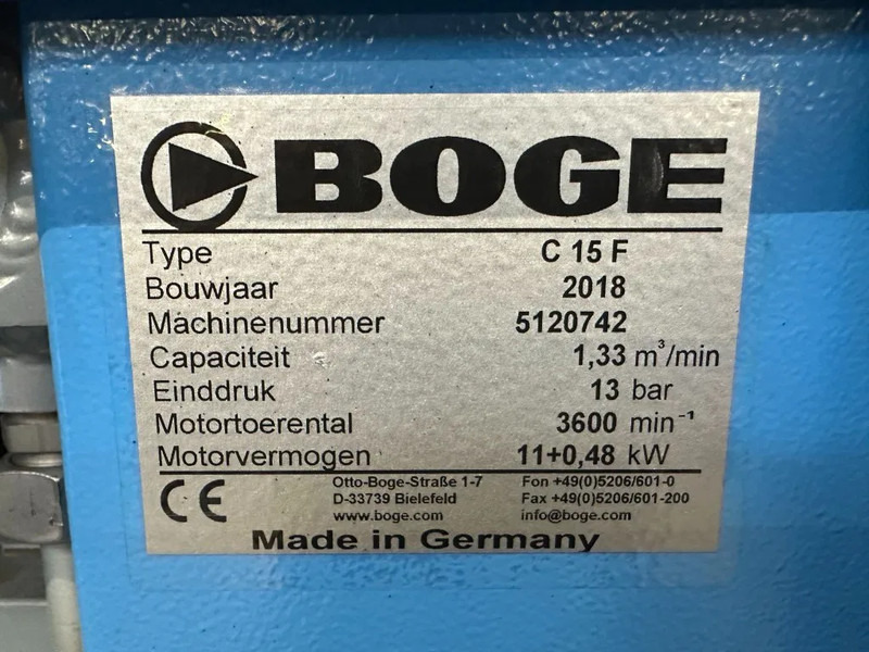 Boge C15F - 15 KW frequentiegeregelde schroefcompressor - Hava kompresörü: fotoğraf 3 Boge C15F - 15 KW frequentiegeregelde schroefcompressor - Hava kompresörü: fotoğraf 3