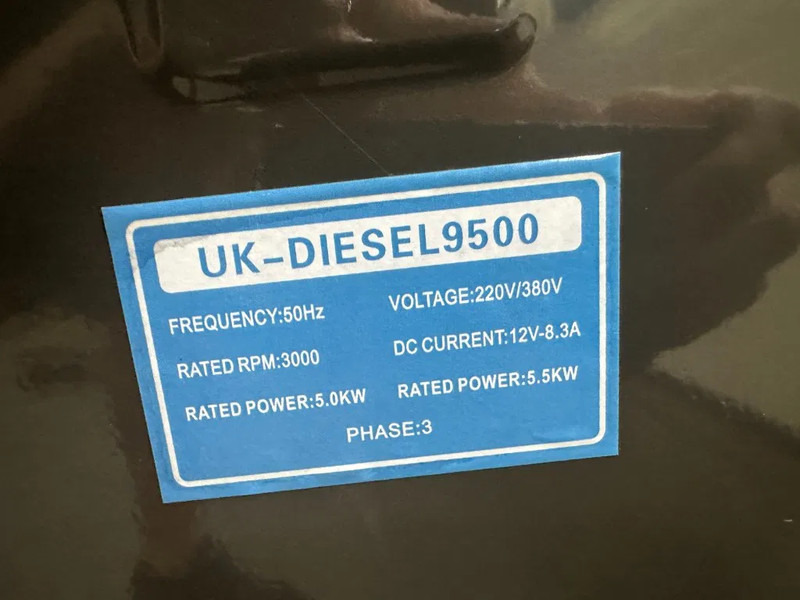 Yeni Elektrikli jeneratör Diesel Diesel Generator UK-9500 5.5 kW 230 en 400 Volt Silent Diesel generator New !: fotoğraf 6
