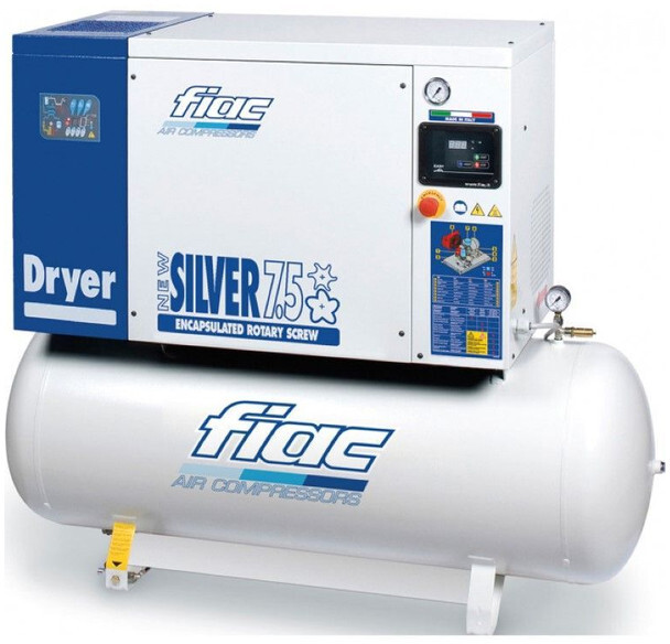 Fiac New Silver D 7.5 / 300 Silent 5.5 kW 720 L / min 10 bar Elektrische Schroefcompressor met ketel en droger - Hava kompresörü: fotoğraf 1 Fiac New Silver D 7.5 / 300 Silent 5.5 kW 720 L / min 10 bar Elektrische Schroefcompressor met ketel en droger - Hava kompresörü: fotoğraf 1
