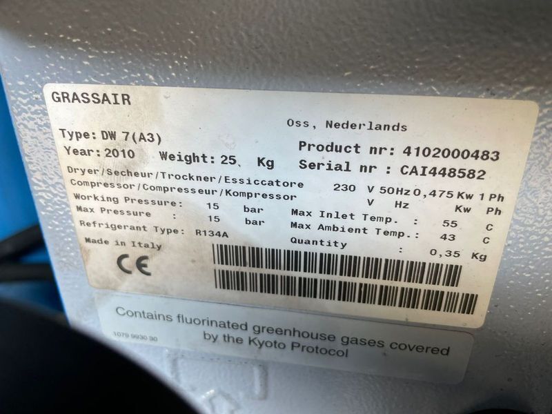 Grassair DW 7 Luchtdroger, 1200 L / min. 15 Bar Air Dryer - Hava kompresörü: fotoğraf 3 Grassair DW 7 Luchtdroger, 1200 L / min. 15 Bar Air Dryer - Hava kompresörü: fotoğraf 3