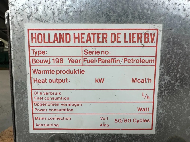 Holland Holland Heater HHO 10 Kachel 100 kW Diesel Heater - İnşaat ısıtıcısı: fotoğraf 4 Holland Holland Heater HHO 10 Kachel 100 kW Diesel Heater - İnşaat ısıtıcısı: fotoğraf 4