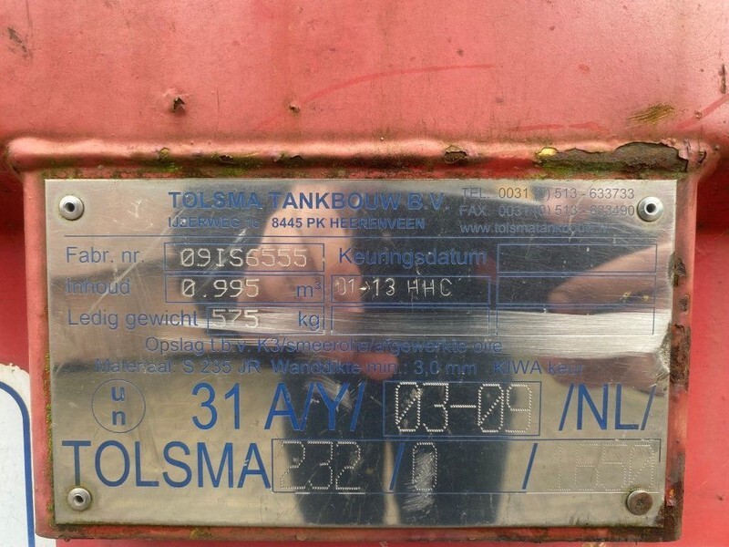 Tolsma Kiwa IBC 1000 liter dieseltank met handpomp - Depolama tankı: fotoğraf 3 Tolsma Kiwa IBC 1000 liter dieseltank met handpomp - Depolama tankı: fotoğraf 3