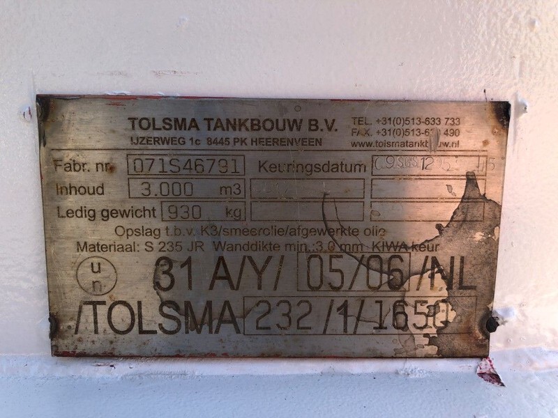 Tolsma Kiwa IBC 3000 liter dieseltank met keuring ! - Depolama tankı: fotoğraf 3 Tolsma Kiwa IBC 3000 liter dieseltank met keuring ! - Depolama tankı: fotoğraf 3