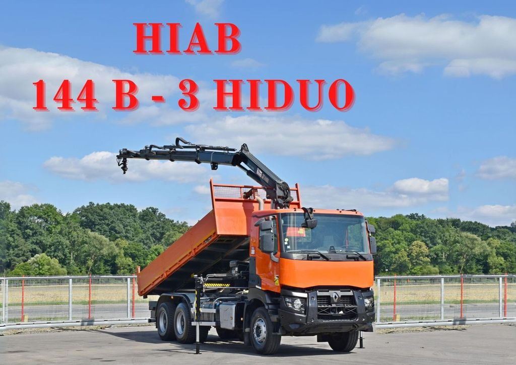 Renault K 430 * HIAB 144 B-3 HIDUO + FUNK / 6x4 - Vinçli kamyon, Damperli kamyon: fotoğraf 1 Renault K 430 * HIAB 144 B-3 HIDUO + FUNK / 6x4 - Vinçli kamyon, Damperli kamyon: fotoğraf 1