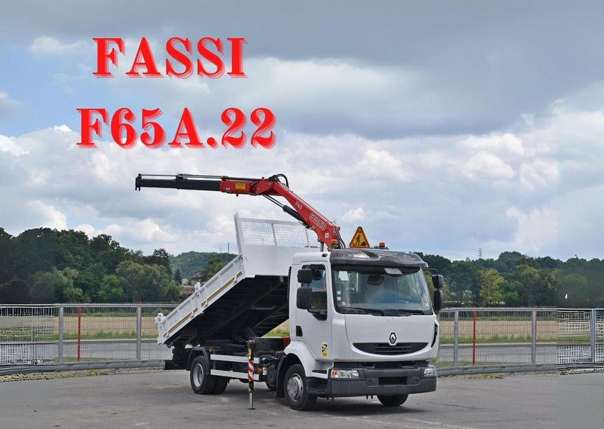 Renault MIDLUM 220 DXI *KIPPER 4,20m *FASSI F65A.22 - Vinçli kamyon, Damperli kamyon: fotoğraf 1 Renault MIDLUM 220 DXI *KIPPER 4,20m *FASSI F65A.22 - Vinçli kamyon, Damperli kamyon: fotoğraf 1