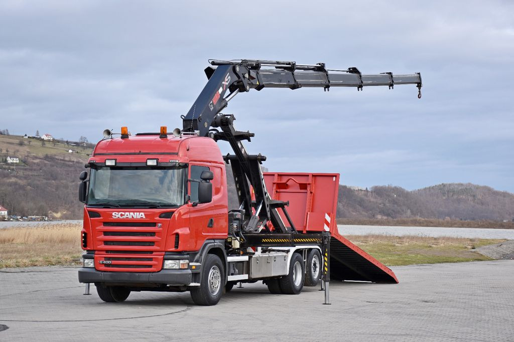 Scania G 400 * Abschleppwagen 6,40m* KRAN + FUNK * TOP - Kancalı yükleyici kamyon, Vinçli kamyon: fotoğraf 2 Scania G 400 * Abschleppwagen 6,40m* KRAN + FUNK * TOP - Kancalı yükleyici kamyon, Vinçli kamyon: fotoğraf 2