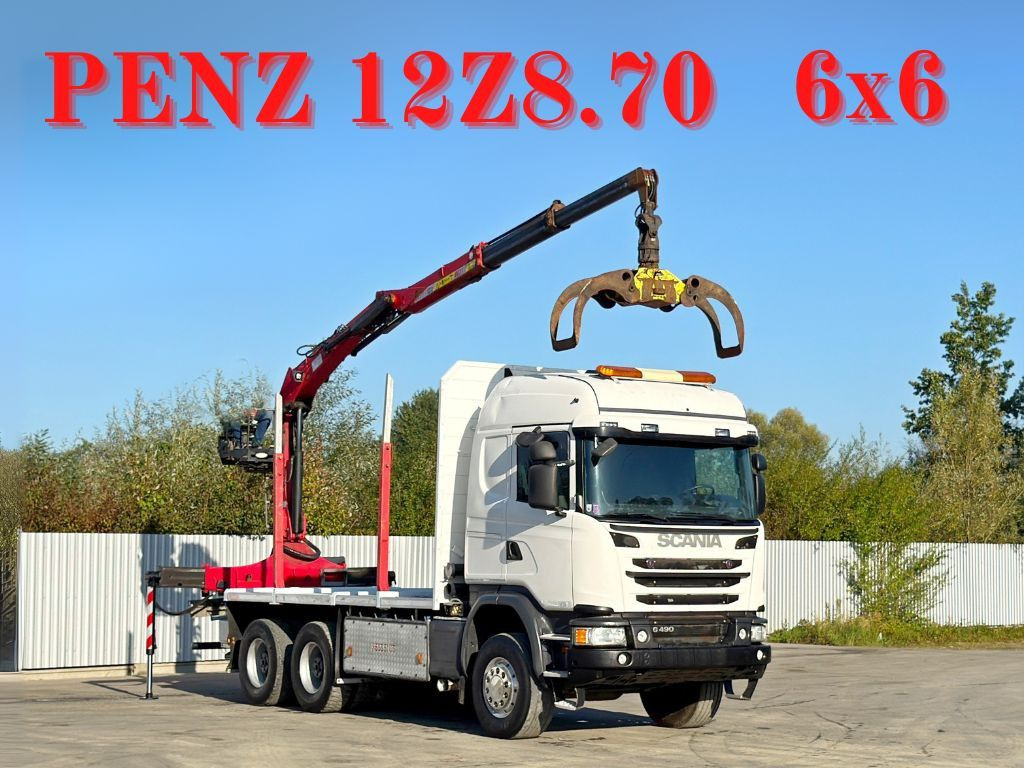 Scania G490* HOLZTRANSPORTER * PENZ 12Z8.70* 6x6 - Tomruk kamyonu, Vinçli kamyon: fotoğraf 1 Scania G490* HOLZTRANSPORTER * PENZ 12Z8.70* 6x6 - Tomruk kamyonu, Vinçli kamyon: fotoğraf 1