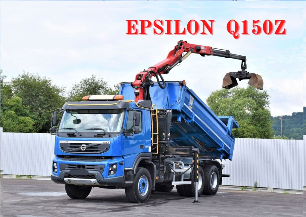 Volvo FMX 370 Kipper 4,90m *EPSILON Q150Z/FUNK*6x4 - Vinçli kamyon, Damperli kamyon: fotoğraf 1 Volvo FMX 370 Kipper 4,90m *EPSILON Q150Z/FUNK*6x4 - Vinçli kamyon, Damperli kamyon: fotoğraf 1