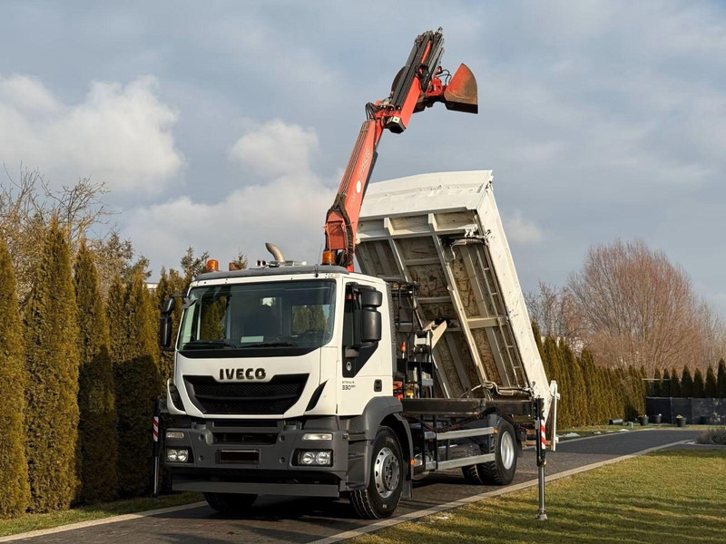 Iveco Stralis 330 - 3 way tipper + crane - Damperli kamyon, Vinçli kamyon: fotoğraf 1 Iveco Stralis 330 - 3 way tipper + crane - Damperli kamyon, Vinçli kamyon: fotoğraf 1