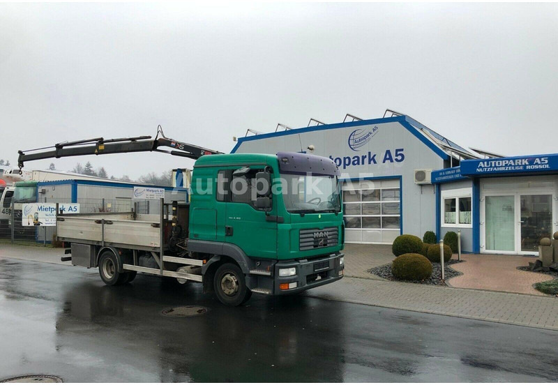 MAN TGL 8.180 Flatbed + Crane Hiab 055 - Sal/ Açık kasa kamyon, Vinçli kamyon: fotoğraf 2 MAN TGL 8.180 Flatbed + Crane Hiab 055 - Sal/ Açık kasa kamyon, Vinçli kamyon: fotoğraf 2