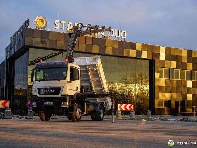 MAN TGS 18.360 4x4 HIAB 144 E-4 Crane Kipper - Damperli kamyon, Vinçli kamyon: fotoğraf 1 MAN TGS 18.360 4x4 HIAB 144 E-4 Crane Kipper - Damperli kamyon, Vinçli kamyon: fotoğraf 1