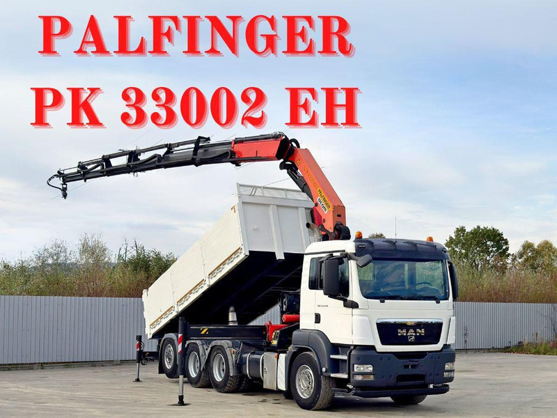 MAN TGS 35.440 * PALFINGER PK 33002 EH +FUNK / 8x4 - Damperli kamyon, Vinçli kamyon: fotoğraf 1 MAN TGS 35.440 * PALFINGER PK 33002 EH +FUNK / 8x4 - Damperli kamyon, Vinçli kamyon: fotoğraf 1