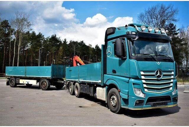 Mercedes-Benz ACTROS 2545 6x2 2545 PALFINGER PK 16001 Kran - Sal/ Açık kasa kamyon, Vinçli kamyon: fotoğraf 1 Mercedes-Benz ACTROS 2545 6x2 2545 PALFINGER PK 16001 Kran - Sal/ Açık kasa kamyon, Vinçli kamyon: fotoğraf 1