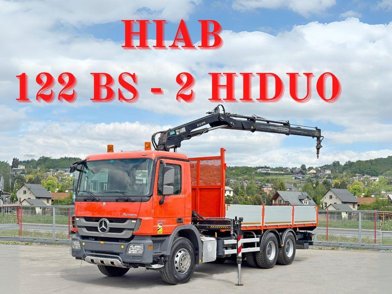 Mercedes-Benz ACTROS 2636 *HIAB 122 BS-2 HIDUO + FUNK/6x4 * TOP - Sal/ Açık kasa kamyon, Vinçli kamyon: fotoğraf 1 Mercedes-Benz ACTROS 2636 *HIAB 122 BS-2 HIDUO + FUNK/6x4 * TOP - Sal/ Açık kasa kamyon, Vinçli kamyon: fotoğraf 1