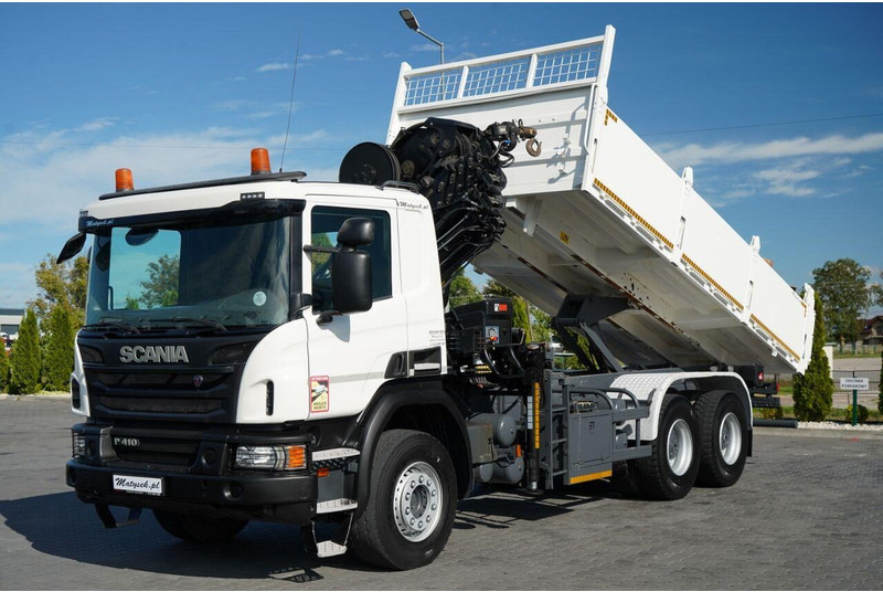 Scania P 410 / 6x4 / WYWROTKA - 6 M + HDS HIAB XS 211 / STEROWANIE RADI - Damperli kamyon, Vinçli kamyon: fotoğraf 1 Scania P 410 / 6x4 / WYWROTKA - 6 M + HDS HIAB XS 211 / STEROWANIE RADI - Damperli kamyon, Vinçli kamyon: fotoğraf 1