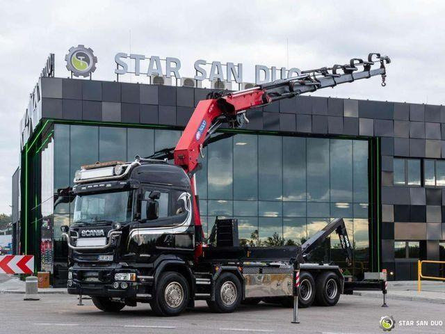 Scania R580 8x4 HMF 5020-K6, JOAB L20 5200AK Hooklift - Kancalı yükleyici kamyon, Vinçli kamyon: fotoğraf 1 Scania R580 8x4 HMF 5020-K6, JOAB L20 5200AK Hooklift - Kancalı yükleyici kamyon, Vinçli kamyon: fotoğraf 1