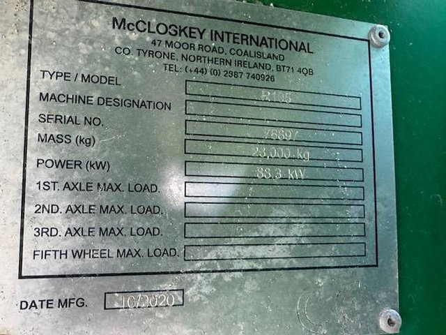 MCCLOSKEY R105 - İş makinaları: fotoğraf 2 MCCLOSKEY R105 - İş makinaları: fotoğraf 2