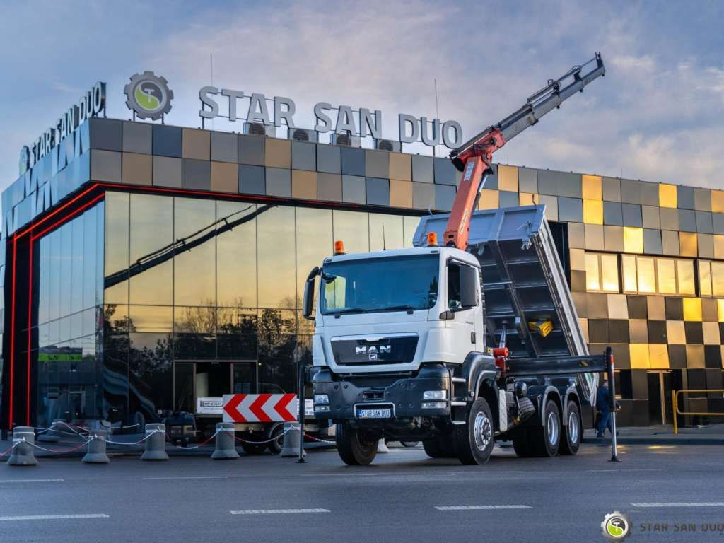 MAN TGS 26.360 6x6 PALFINGER PK 18001 EH Crane Kipe - Vinçli kamyon: fotoğraf 1 MAN TGS 26.360 6x6 PALFINGER PK 18001 EH Crane Kipe - Vinçli kamyon: fotoğraf 1