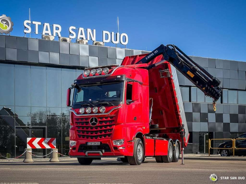 Yeni Vinçli kamyon Mercedes-Benz  AROCS 3358L 6x4 HIAB 192X-HIPRO E-6 Crane Kippe: fotoğraf 7