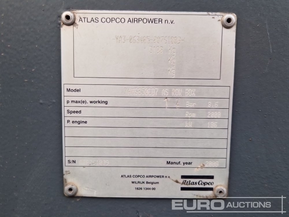 Atlas Copco XAMS850 - Hava kompresörü: fotoğraf 2 Atlas Copco XAMS850 - Hava kompresörü: fotoğraf 2