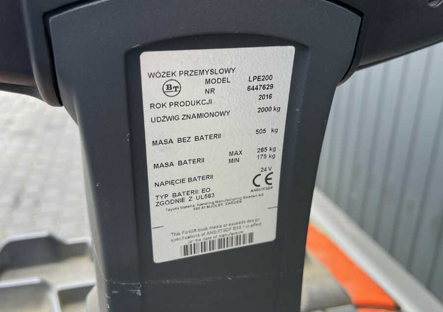 BT LPE200 - Kullanılan transpalet: fotoğraf 4 BT LPE200 - Kullanılan transpalet: fotoğraf 4