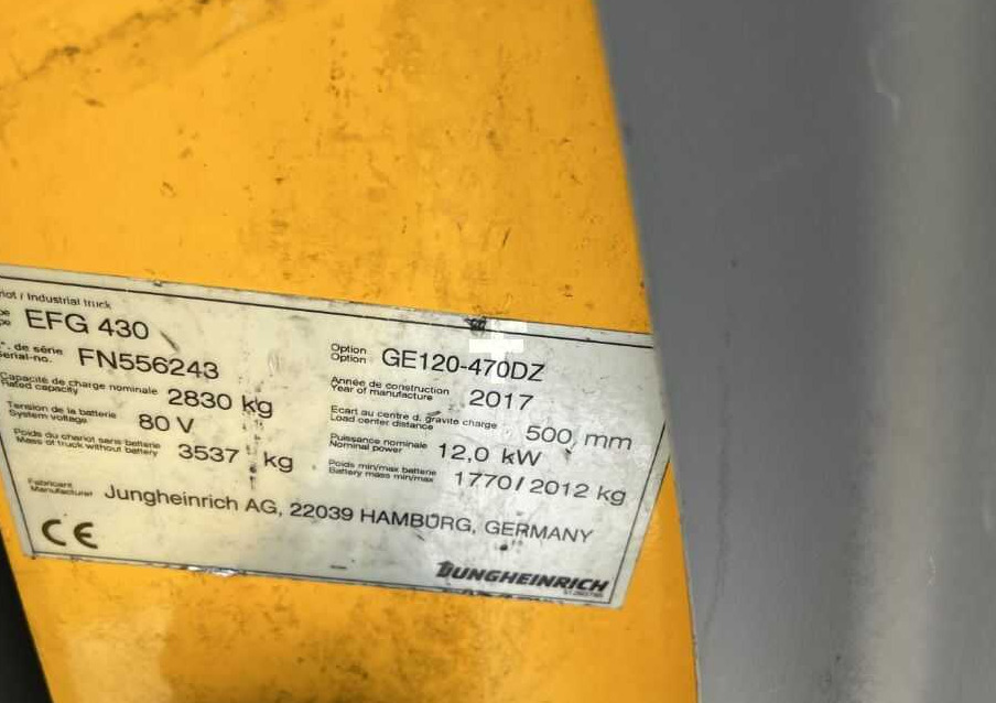 Jungheinrich EFG430 - Elektrikli forklift: fotoğraf 4 Jungheinrich EFG430 - Elektrikli forklift: fotoğraf 4