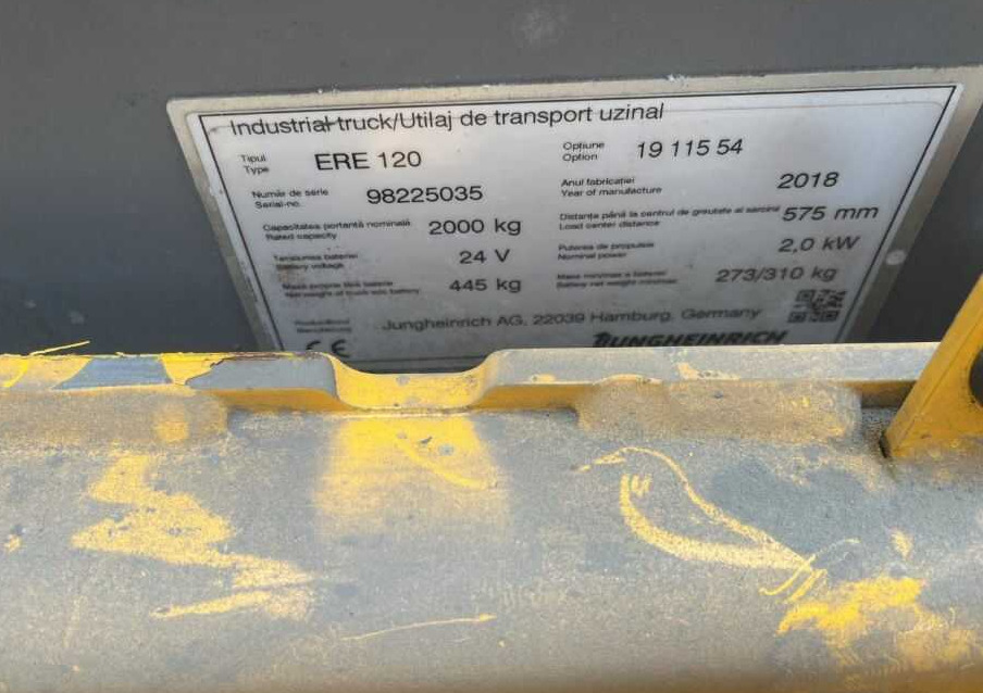 Jungheinrich ERE120 - Istif makinası: fotoğraf 4 Jungheinrich ERE120 - Istif makinası: fotoğraf 4