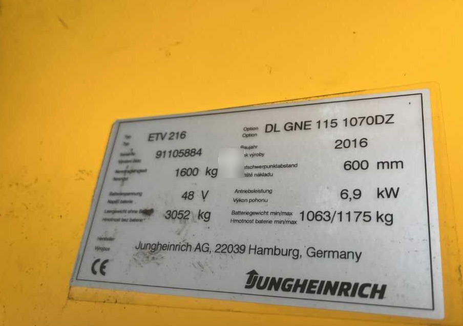 Jungheinrich ETV216 - Reach truck: fotoğraf 4 Jungheinrich ETV216 - Reach truck: fotoğraf 4
