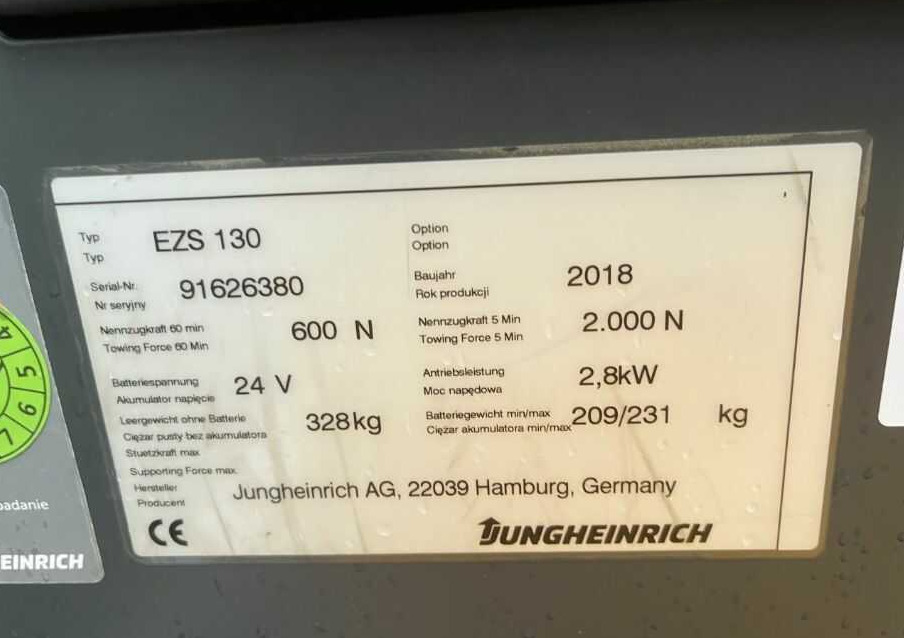 Jungheinrich EZS130 - Akülü çekici: fotoğraf 4 Jungheinrich EZS130 - Akülü çekici: fotoğraf 4