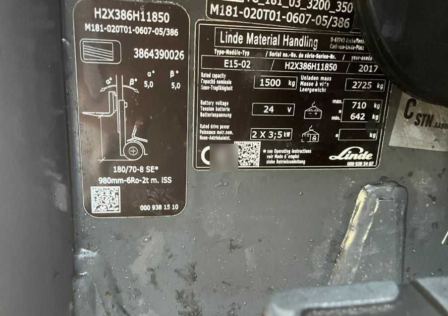 Linde E15-02 - Elektrikli forklift: fotoğraf 4 Linde E15-02 - Elektrikli forklift: fotoğraf 4