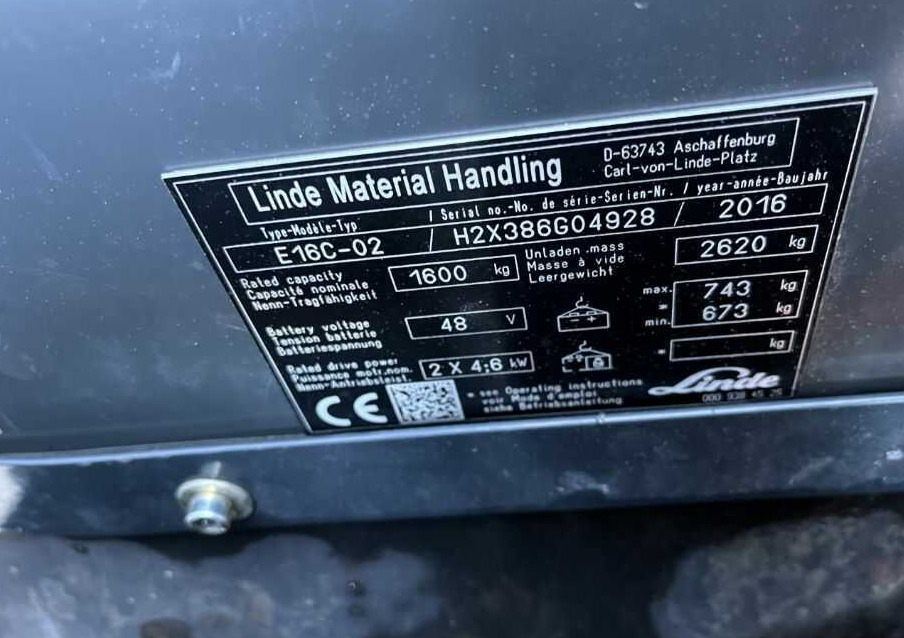 Linde E16C-02 - Elektrikli forklift: fotoğraf 4 Linde E16C-02 - Elektrikli forklift: fotoğraf 4