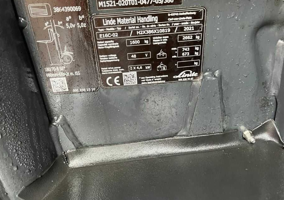 Linde E16C-02 - Elektrikli forklift: fotoğraf 4 Linde E16C-02 - Elektrikli forklift: fotoğraf 4