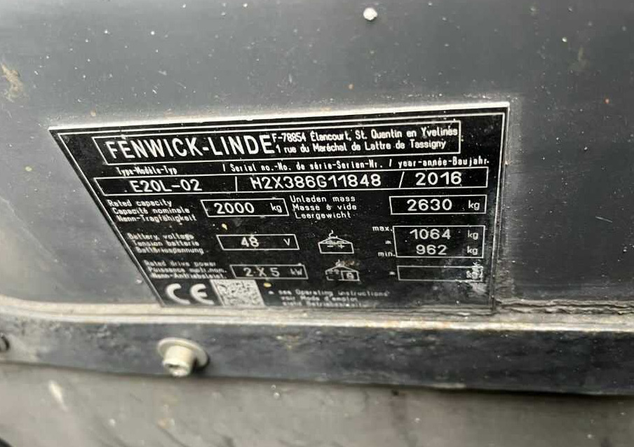 Linde E20L-02 - Elektrikli forklift: fotoğraf 4 Linde E20L-02 - Elektrikli forklift: fotoğraf 4