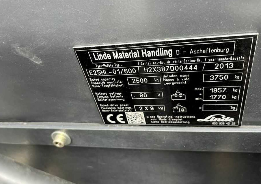 Linde E25HL-01/600 - Elektrikli forklift: fotoğraf 4 Linde E25HL-01/600 - Elektrikli forklift: fotoğraf 4