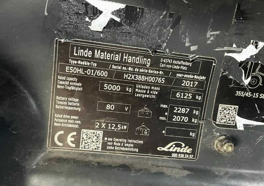 Linde E50HL-01/600 - Elektrikli forklift: fotoğraf 4 Linde E50HL-01/600 - Elektrikli forklift: fotoğraf 4