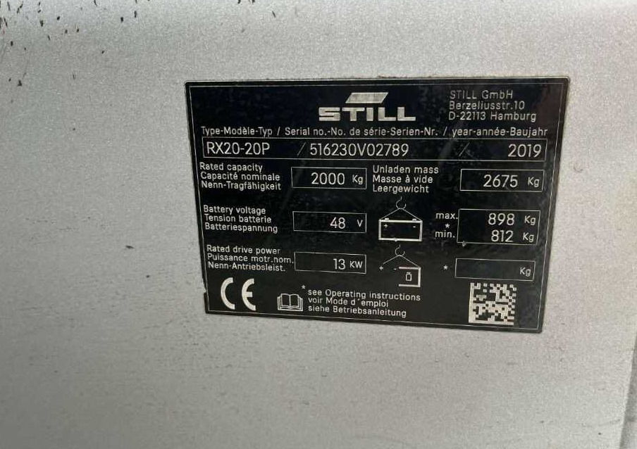 Still RX20-20P - Elektrikli forklift: fotoğraf 4 Still RX20-20P - Elektrikli forklift: fotoğraf 4