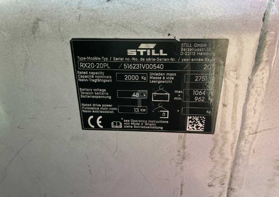 Still RX20-20PL - Elektrikli forklift: fotoğraf 4 Still RX20-20PL - Elektrikli forklift: fotoğraf 4