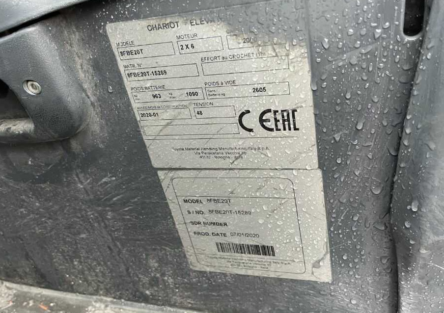 Toyota 8FBE20T - Elektrikli forklift: fotoğraf 5 Toyota 8FBE20T - Elektrikli forklift: fotoğraf 5