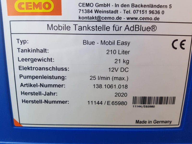 Cemo ad blue tank - Tanker kamyon: fotoğraf 5 Cemo ad blue tank - Tanker kamyon: fotoğraf 5