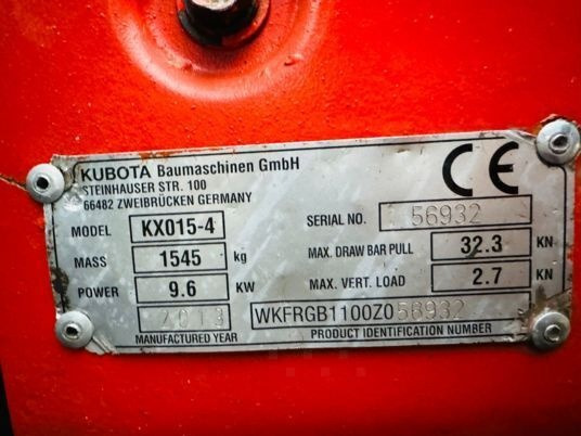Kubota KX015-4 - Mini ekskavatör: fotoğraf 4 Kubota KX015-4 - Mini ekskavatör: fotoğraf 4