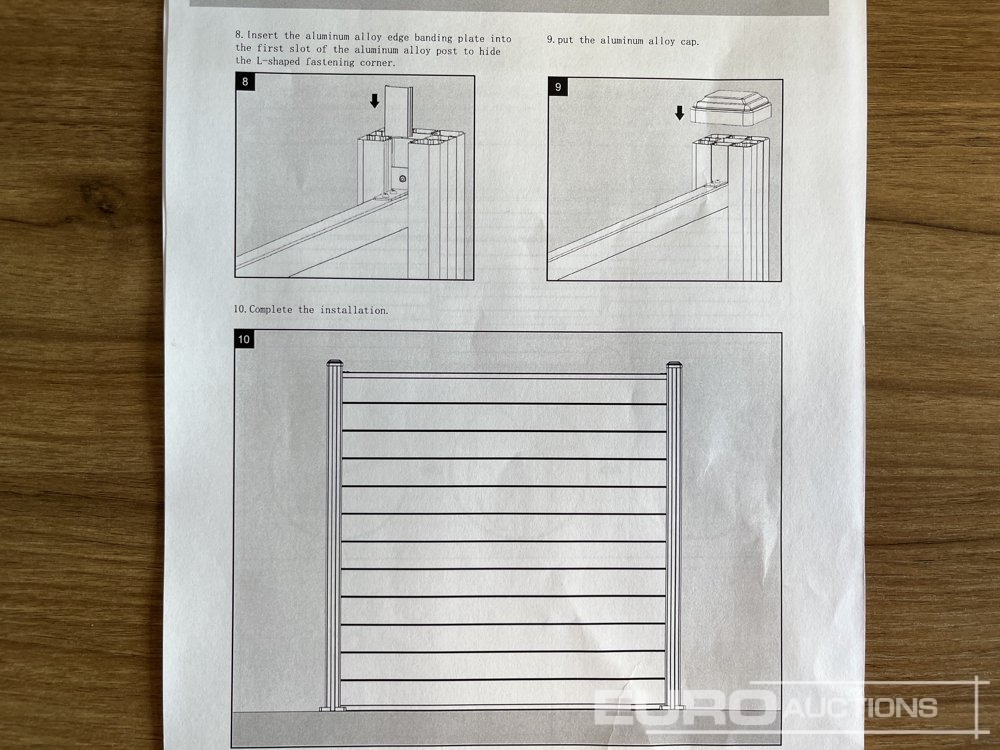 İnşaat ekipmanı 1.8m Wide Anthracite Grey Composite Fence Panels (25 of), 2.45m Black Aluminium Posts (26 of), Complete With Assembly Kit: fotoğraf 21