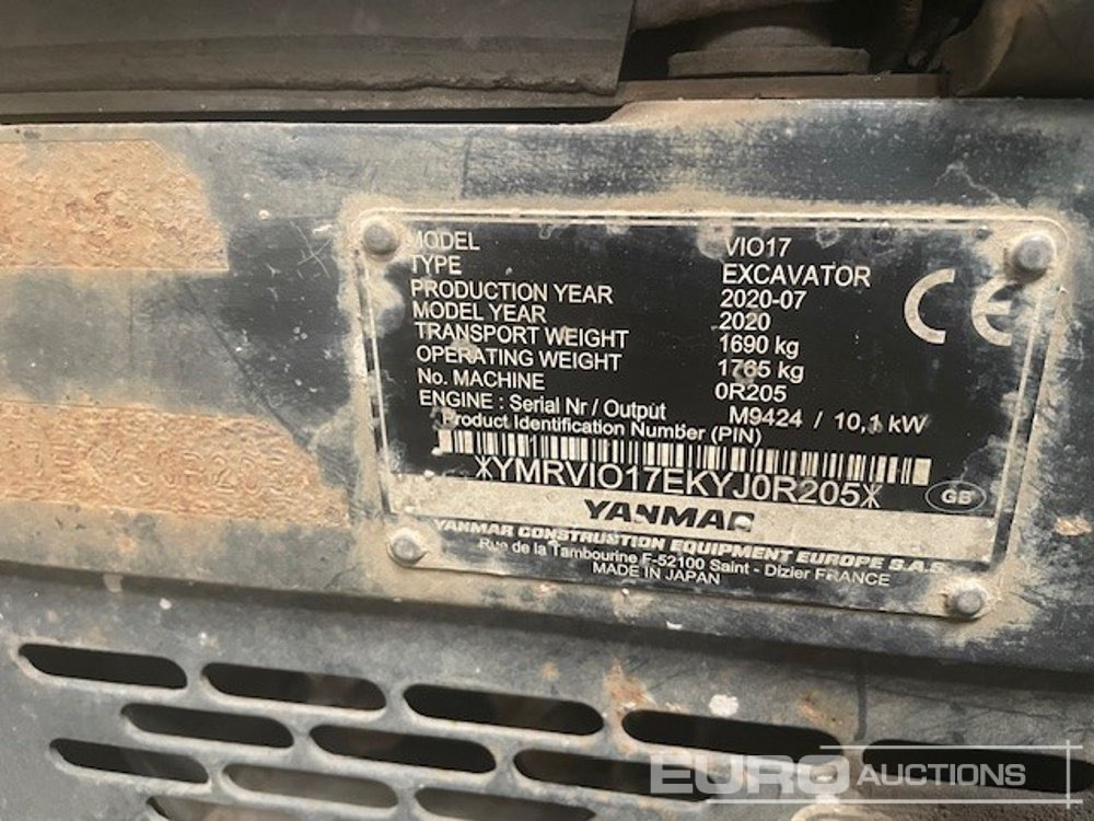 2020 Yanmar ViO17 - Mini ekskavatör: fotoğraf 5 2020 Yanmar ViO17 - Mini ekskavatör: fotoğraf 5