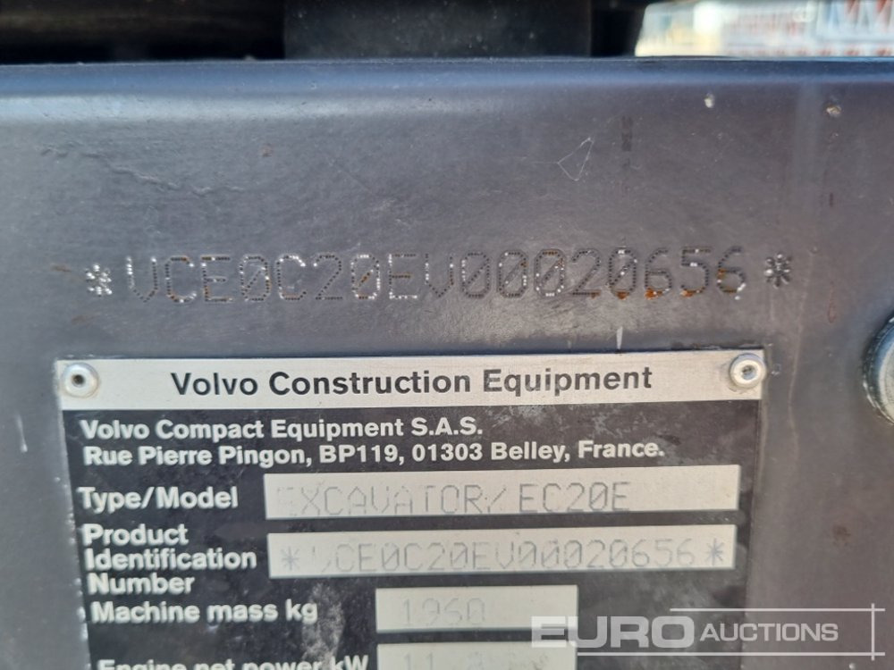 2021 Volvo EC20E - Mini ekskavatör: fotoğraf 1 2021 Volvo EC20E - Mini ekskavatör: fotoğraf 1