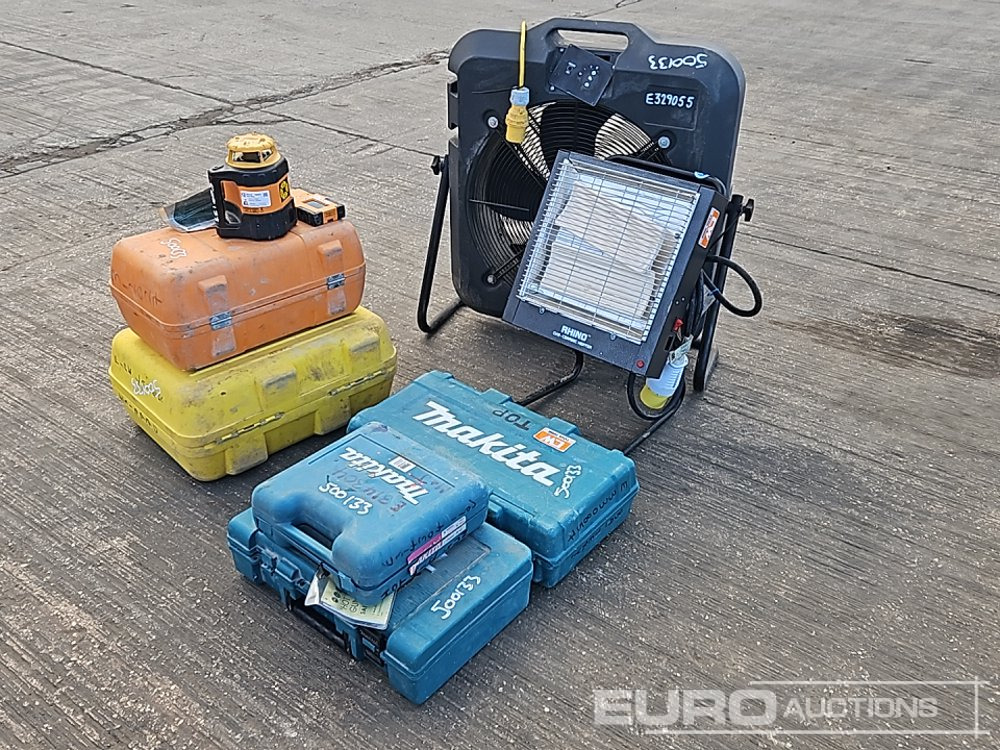 Laser Level (3 of), Makita 110Volt Heat Gun, Makita HR2470 240Volt Hammer Drill, Makita DJR186 Battery Reciprocating Saw, 110Volt Fan, 110Volt Space Heater - İnşaat ekipmanı: fotoğraf 1 Laser Level (3 of), Makita 110Volt Heat Gun, Makita HR2470 240Volt Hammer Drill, Makita DJR186 Battery Reciprocating Saw, 110Volt Fan, 110Volt Space Heater - İnşaat ekipmanı: fotoğraf 1