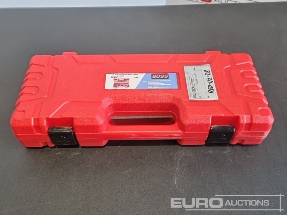 Unused Boss 1/2" 28pc Pneumatic Short Sleeve Socket Set, 3" Connecting Rod, 5" Connecting Rod Universal Joint, 10" Sliding Rod, 10" Bending Rod Adapter 3/4"-1/2" - Garaj ekipman: fotoğraf 2 Unused Boss 1/2" 28pc Pneumatic Short Sleeve Socket Set, 3" Connecting Rod, 5" Connecting Rod Universal Joint, 10" Sliding Rod, 10" Bending Rod Adapter 3/4"-1/2" - Garaj ekipman: fotoğraf 2