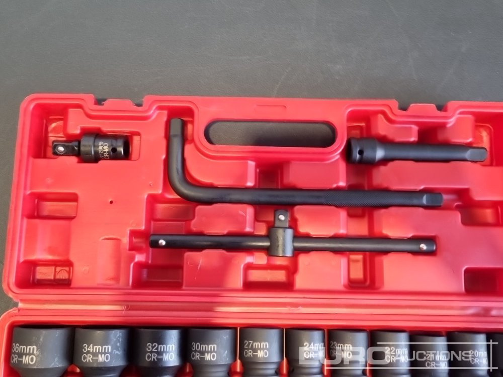 Unused Boss 1/2" 28pc Pneumatic Short Sleeve Socket Set, 3" Connecting Rod, 5" Connecting Rod Universal Joint, 10" Sliding Rod, 10" Bending Rod Adapter 3/4"-1/2" - Garaj ekipman: fotoğraf 5 Unused Boss 1/2" 28pc Pneumatic Short Sleeve Socket Set, 3" Connecting Rod, 5" Connecting Rod Universal Joint, 10" Sliding Rod, 10" Bending Rod Adapter 3/4"-1/2" - Garaj ekipman: fotoğraf 5